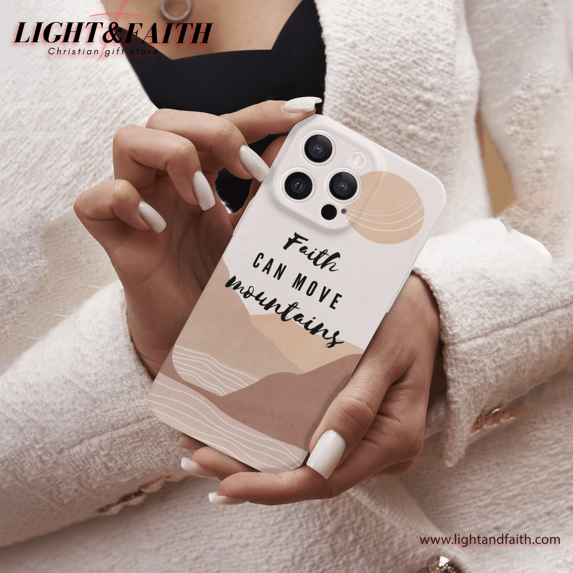 Faith Can Move Mountain Phone Case, Christian Phone Case, Bible Verse Phone Case, Religious Gift, PCLAF31